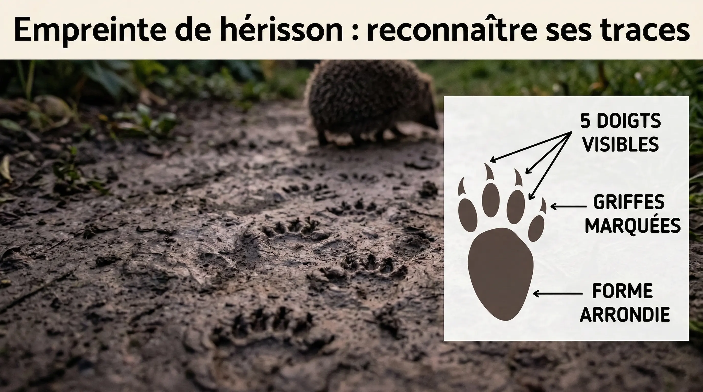 Empreinte de hérisson : reconnaître ses traces