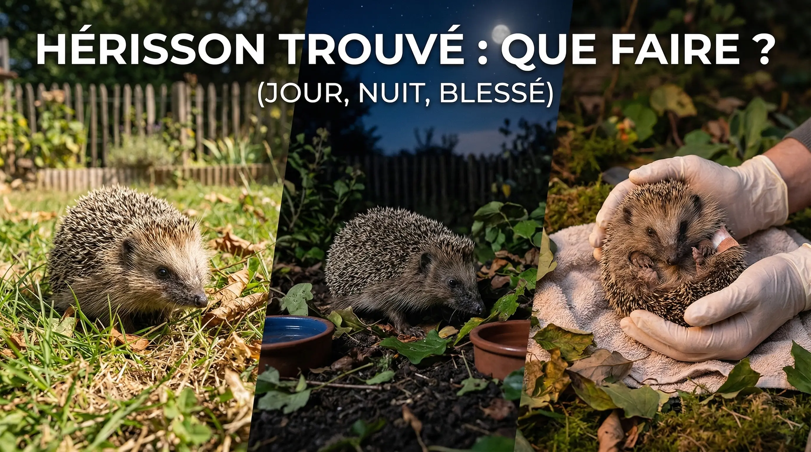 Hérisson trouvé : que faire ? (jour, nuit, blessé)